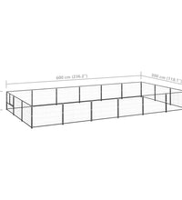 Hundezwinger Schwarz 18 m² Stahl