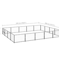 Hundezwinger Schwarz 20 m² Stahl