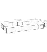 Hundezwinger Schwarz 28 m² Stahl