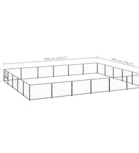 Hundezwinger Schwarz 30 m² Stahl