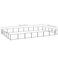 Hundezwinger Schwarz 40 m² Stahl