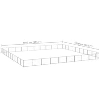 Hundezwinger Silbern 100 m² Stahl