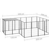 Hundezwinger Schwarz 6,05 m² Stahl
