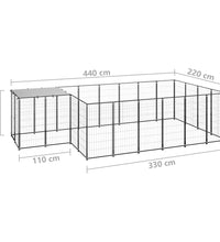 Hundezwinger Schwarz 8,47 m² Stahl
