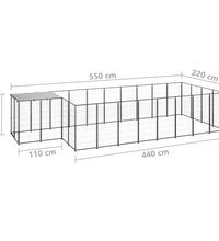 Hundezwinger Schwarz 10,89 m² Stahl