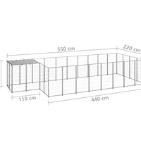 Hundezwinger Silbern 10,89 m² Stahl