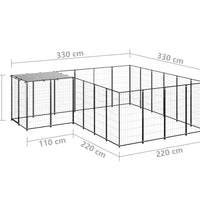 Hundezwinger Schwarz 8,47 m² Stahl