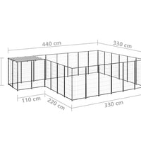 Hundezwinger Schwarz 12,1 m² Stahl