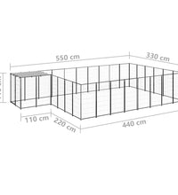 Hundezwinger Schwarz 15,73 m² Stahl