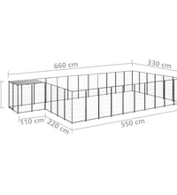 Hundezwinger Schwarz 19,36 m² Stahl