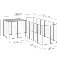 Hundezwinger Silbern 4,84 m² Stahl