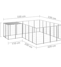 Hundezwinger Silbern 8,47 m² Stahl