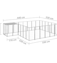 Hundezwinger Silbern 12,1 m² Stahl