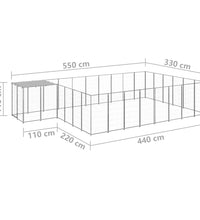 Hundezwinger Silbern 15,73 m² Stahl