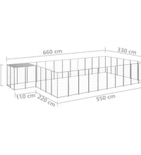 Hundezwinger Silbern 19,36 m² Stahl