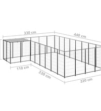 Hundezwinger Schwarz 10,89 m² Stahl