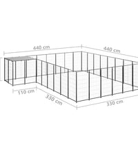 Hundezwinger Schwarz 15,73 m² Stahl