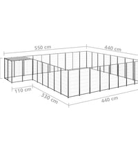 Hundezwinger Schwarz 20,57 m² Stahl