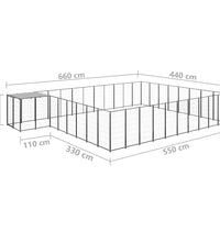 Hundezwinger Schwarz 25,41 m² Stahl
