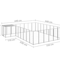 Hundezwinger Silbern 15,73 m² Stahl