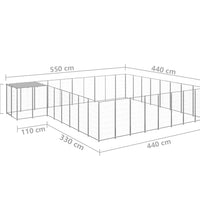 Hundezwinger Silbern 20,57 m² Stahl