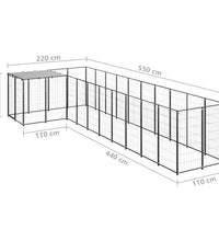 Hundezwinger Schwarz 7,26 m² Stahl