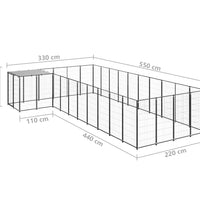 Hundezwinger Schwarz 13,31 m² Stahl