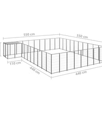 Hundezwinger Schwarz 25,41 m² Stahl