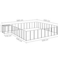 Hundezwinger Schwarz 31,46 m² Stahl