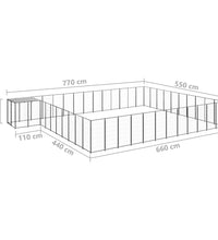 Hundezwinger Schwarz 37,51 m² Stahl