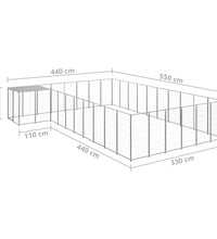 Hundezwinger Silbern 19,36 m² Stahl