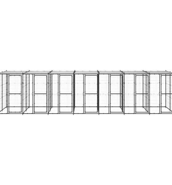 Outdoor-Hundezwinger Stahl mit Überdachung 16,94 m²