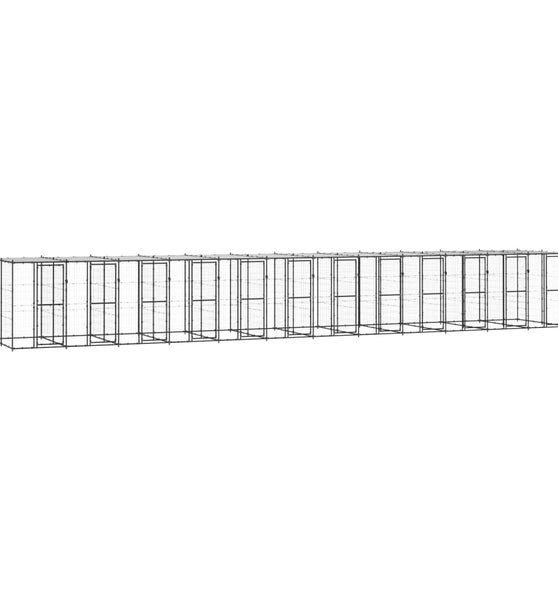 Outdoor-Hundezwinger Stahl mit Überdachung 29,04 m²