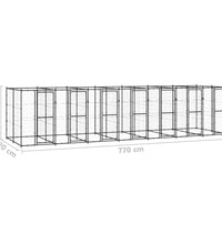 Outdoor-Hundezwinger Stahl 16,94 m²
