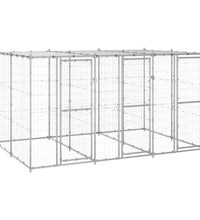 Outdoor-Hundezwinger mit Überdachung Verzinkter Stahl 7,26 m²