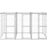 Outdoor-Hundezwinger mit Überdachung Verzinkter Stahl 7,26 m²