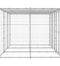 Outdoor-Hundezwinger mit Überdachung Verzinkter Stahl 7,26 m²