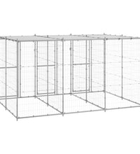 Outdoor-Hundezwinger mit Überdachung Verzinkter Stahl 7,26 m²