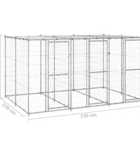 Outdoor-Hundezwinger mit Überdachung Verzinkter Stahl 7,26 m²
