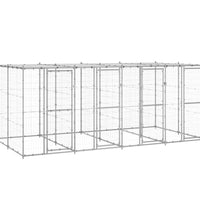 Outdoor-Hundezwinger mit Überdachung Verzinkter Stahl 9,68 m²