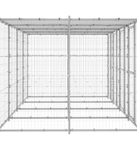 Outdoor-Hundezwinger mit Überdachung Verzinkter Stahl 9,68 m²