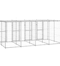 Outdoor-Hundezwinger mit Überdachung Verzinkter Stahl 9,68 m²