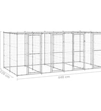 Outdoor-Hundezwinger mit Überdachung Verzinkter Stahl 9,68 m²