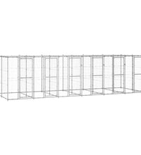 Outdoor-Hundezwinger mit Überdachung Verzinkter Stahl 14,52 m²