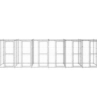 Outdoor-Hundezwinger mit Überdachung Verzinkter Stahl 14,52 m²