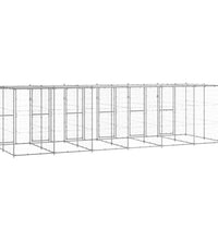 Outdoor-Hundezwinger mit Überdachung Verzinkter Stahl 14,52 m²