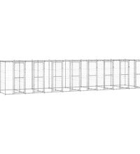 Outdoor-Hundezwinger mit Überdachung Verzinkter Stahl 19,36 m²