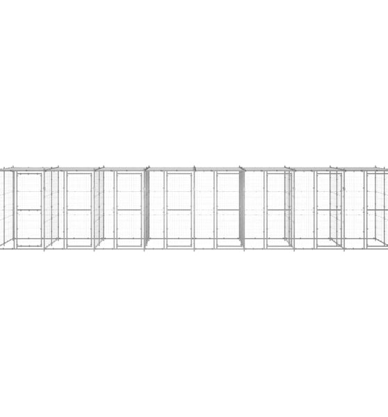 Outdoor-Hundezwinger mit Überdachung Verzinkter Stahl 19,36 m²