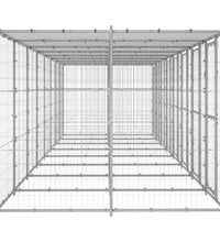 Outdoor-Hundezwinger mit Überdachung Verzinkter Stahl 19,36 m²