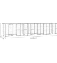Outdoor-Hundezwinger mit Überdachung Verzinkter Stahl 19,36 m²